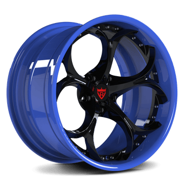CUSTOM 2 PIECE FORGED BLUE WHEELS SERIES: RV-DS016 - RVRN WHEELS